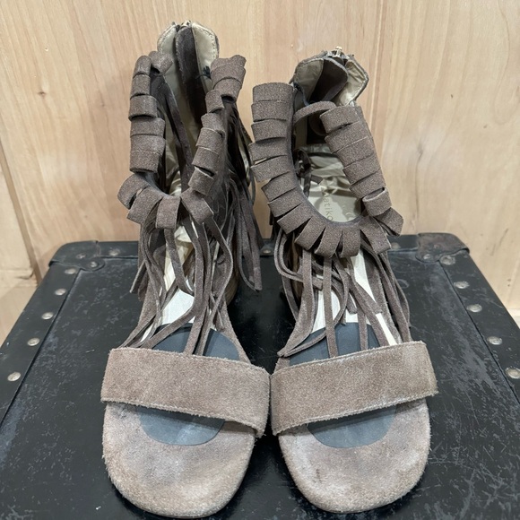MATIKO SUEDE Morgan FRINGE Sandals HEELS Size 41 Boho - Picture 16 of 16